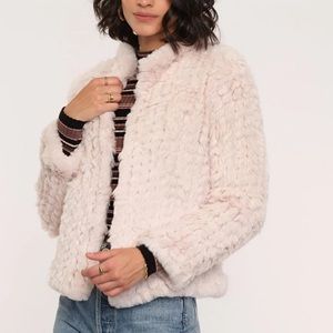 NWT HEARTLOOM FAUX FUR IVORY COAT XS